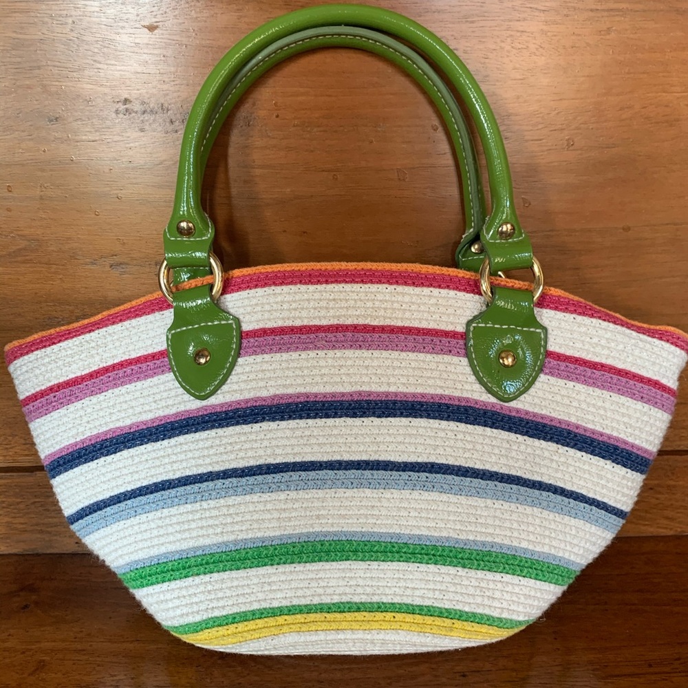 Adorable Small Striped Purse w/ Strap